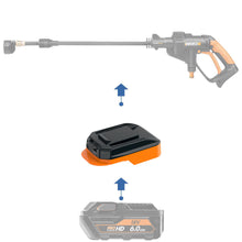 Load image into Gallery viewer, AEG 18V to WORX 20V PowerShare (Orange) Battery Adapter
