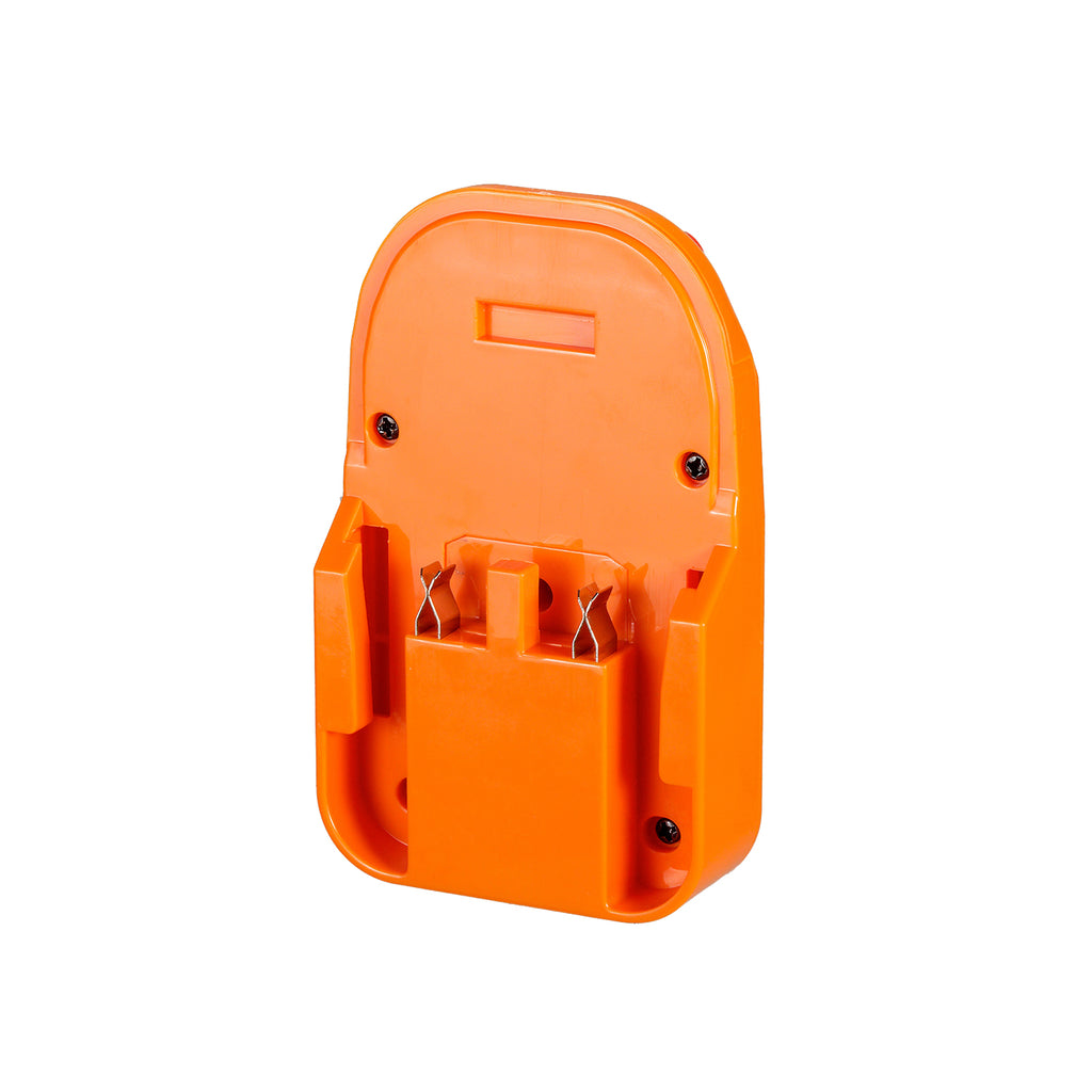 AEG 18V to Stanley V20 battery adapter - battery-side connection square on, twin terminal clips, raised centre block