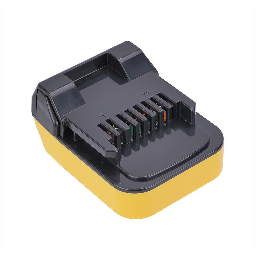Bauer 20V to Metabo HPT 18V battery adapter - Metabo HPT tool-side connection, terminal slots with moulded + and - marks