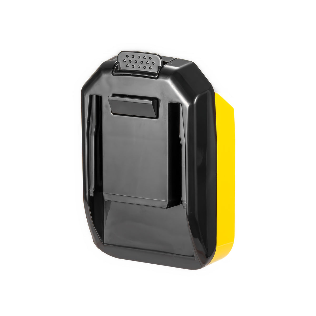 Bauer 20V to WORX 20V PowerShare (Orange) battery adapter - WORX tool-side connection with a dotted release pad