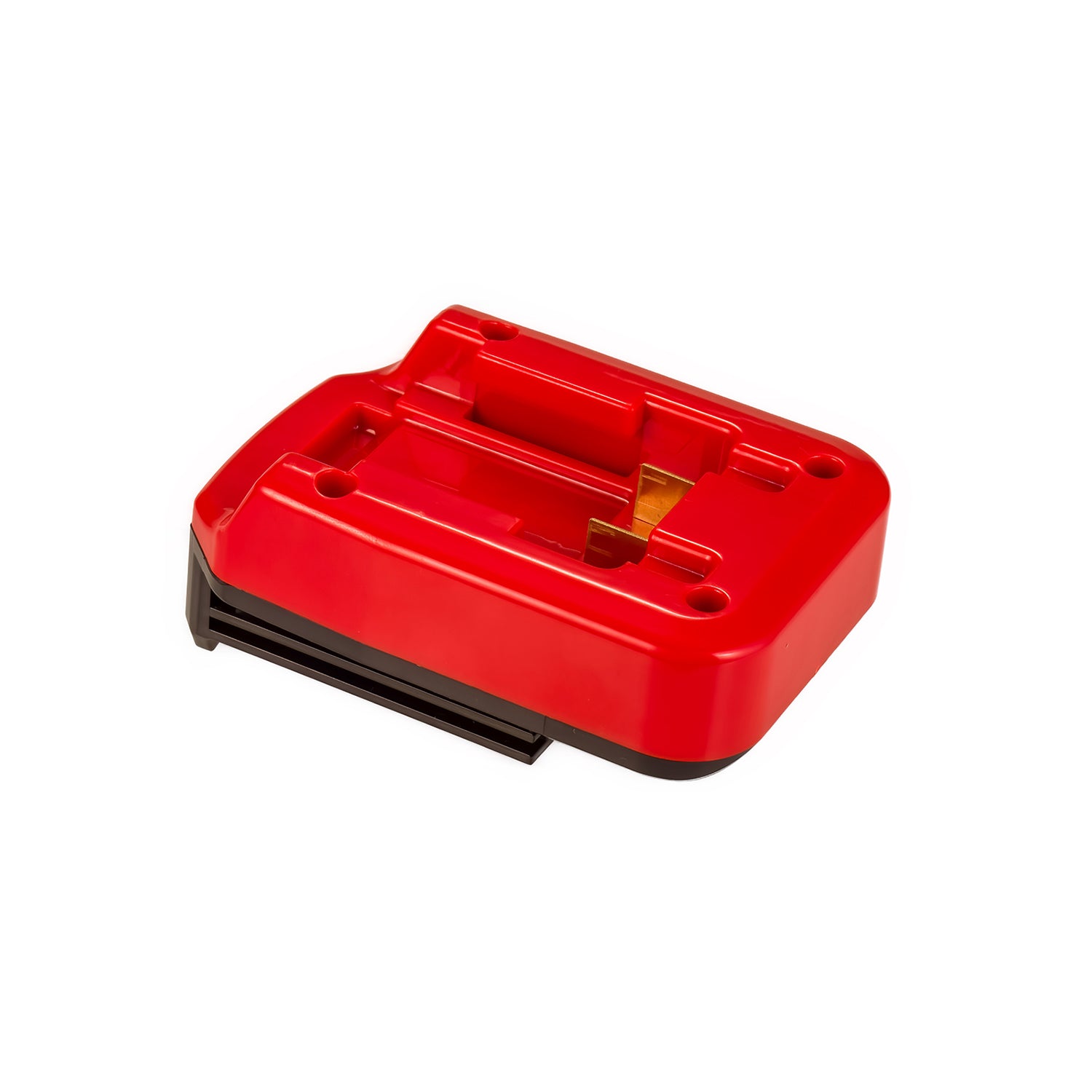 Black and Decker 20V to Porter Cable 18V Ni-Cd battery adapter - battery-side connection with twin copper blade terminals