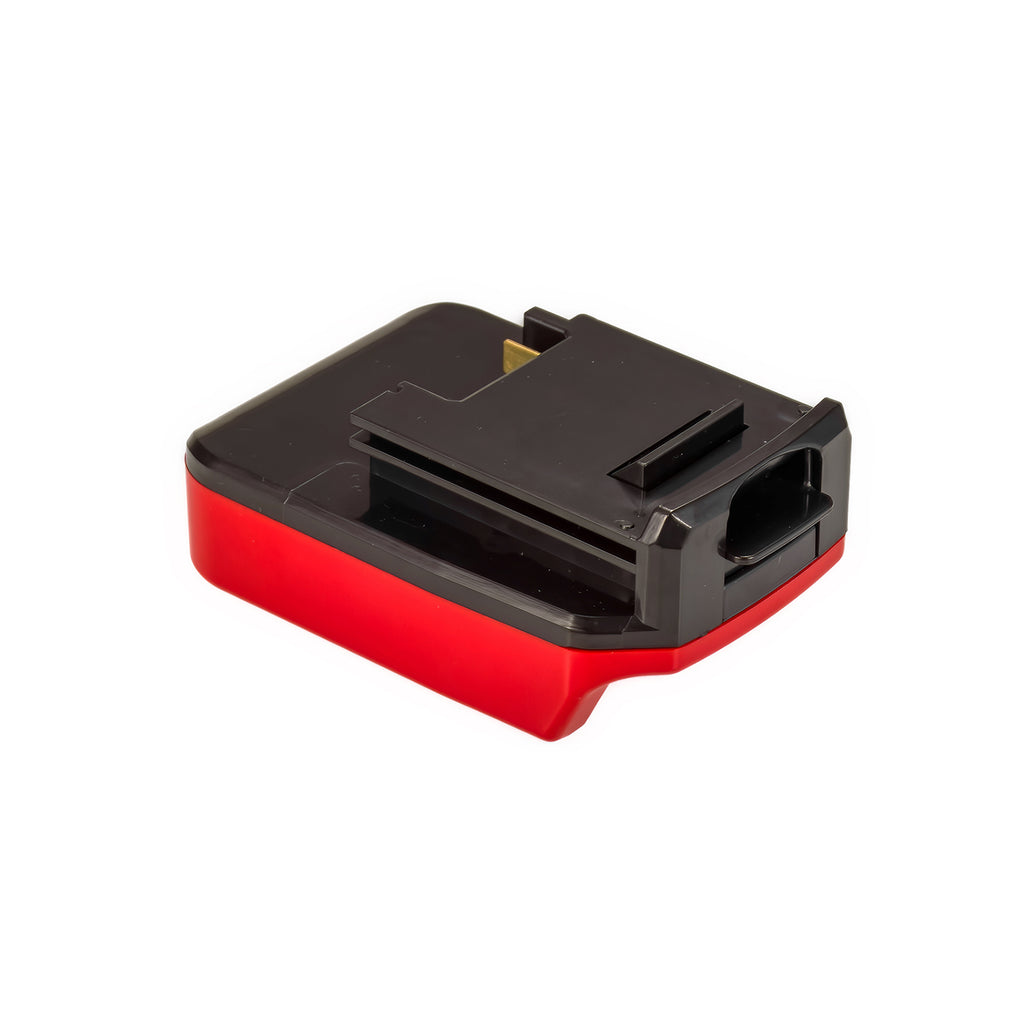 Black and Decker 20V to Porter Cable 18V Ni-Cd battery adapter - three-quarter view of the tool-side connection