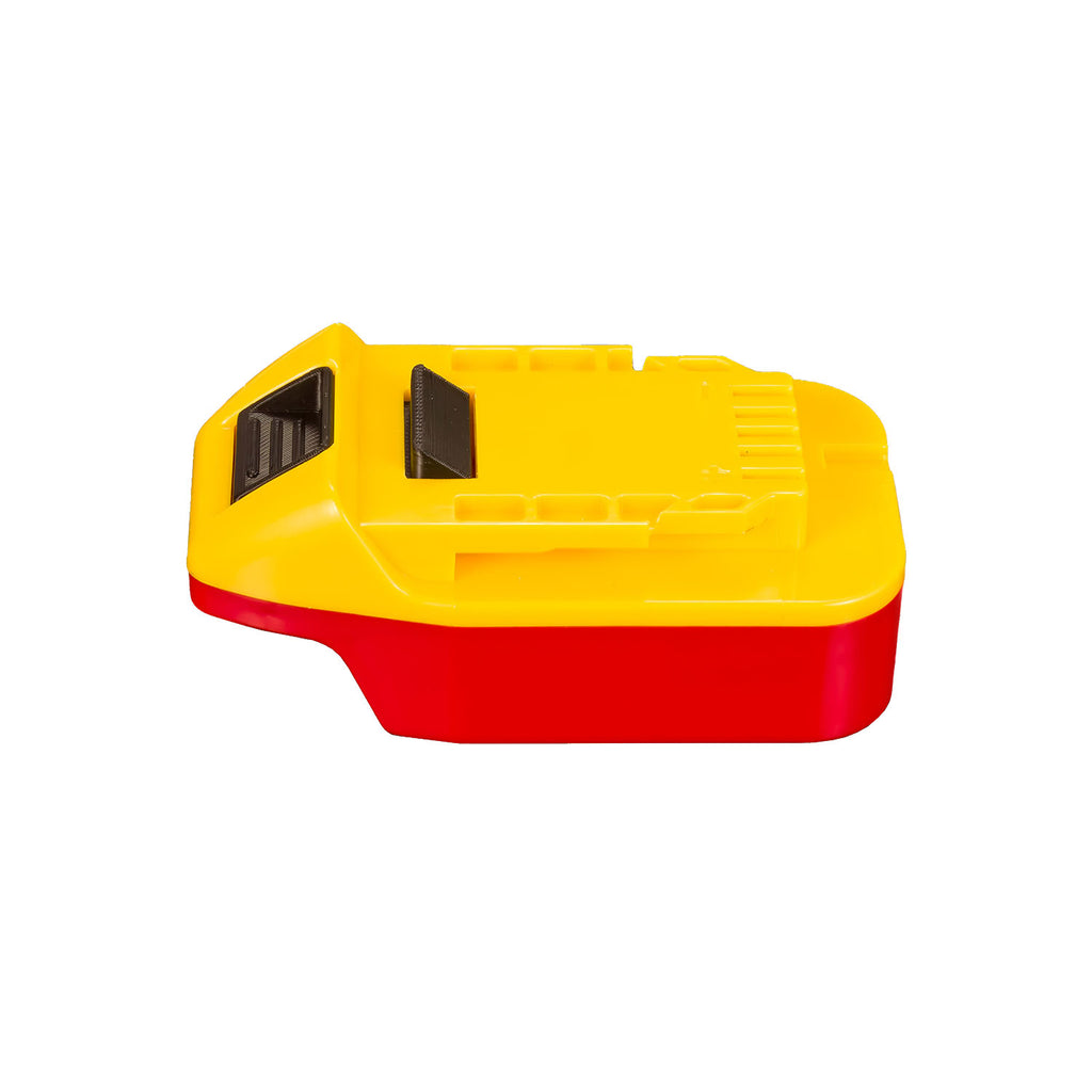 Black and Decker 20V to Hercules 20V battery adapter - Hercules tool-side connection, yellow face over the red base