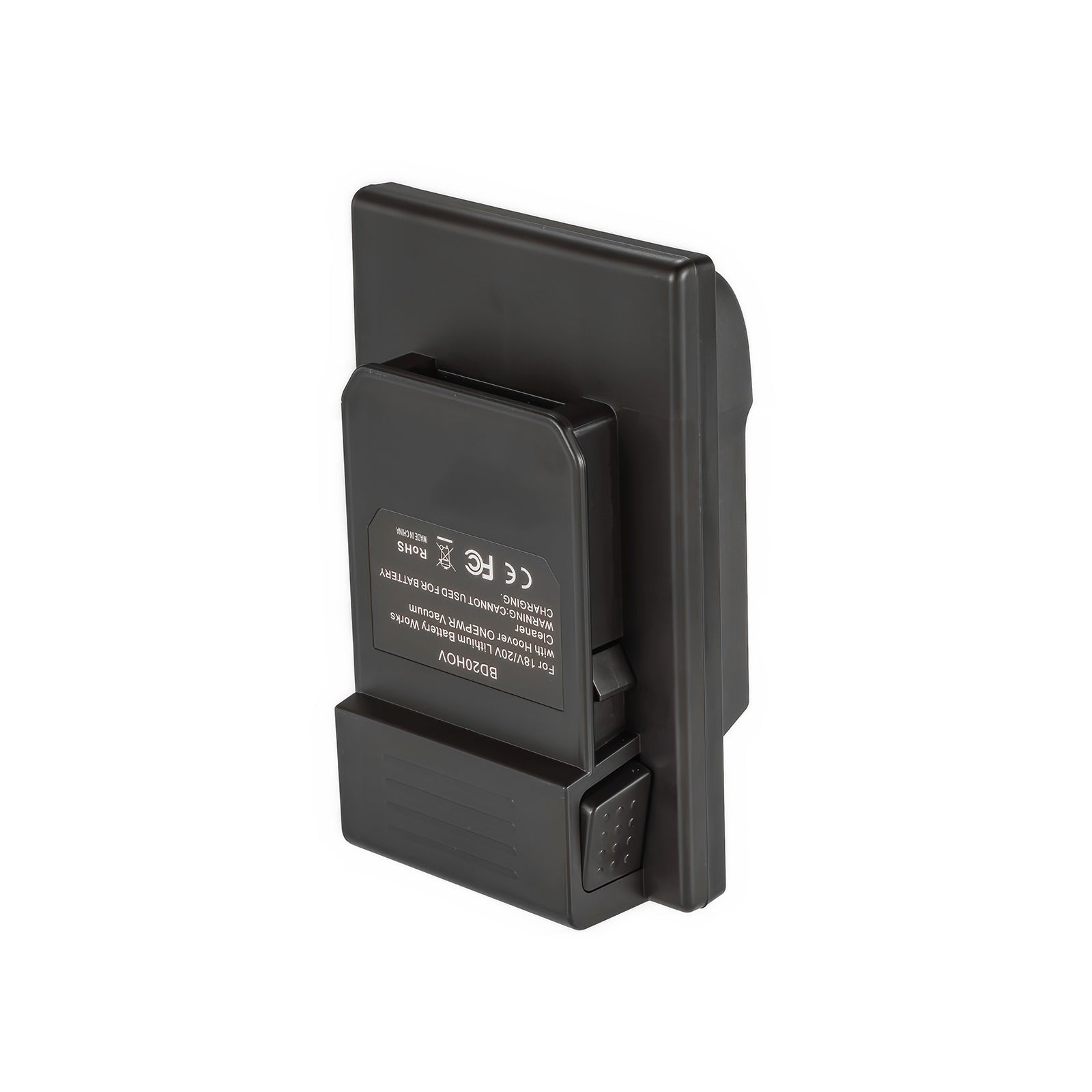 Black and Decker 20V to Hoover 20V ONEPWR battery adapter - Hoover tool-side connection, raised contact block, release catch