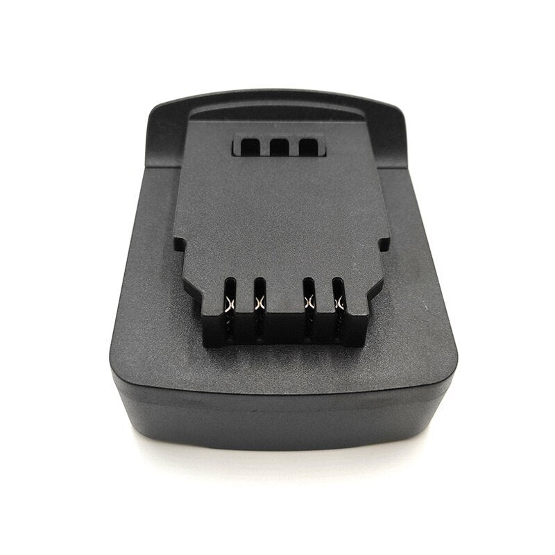 CAT 18V to DeWalt 20V MAX battery adapter - DeWalt tool-side connection with four spring-clip terminal slots and a vent slot