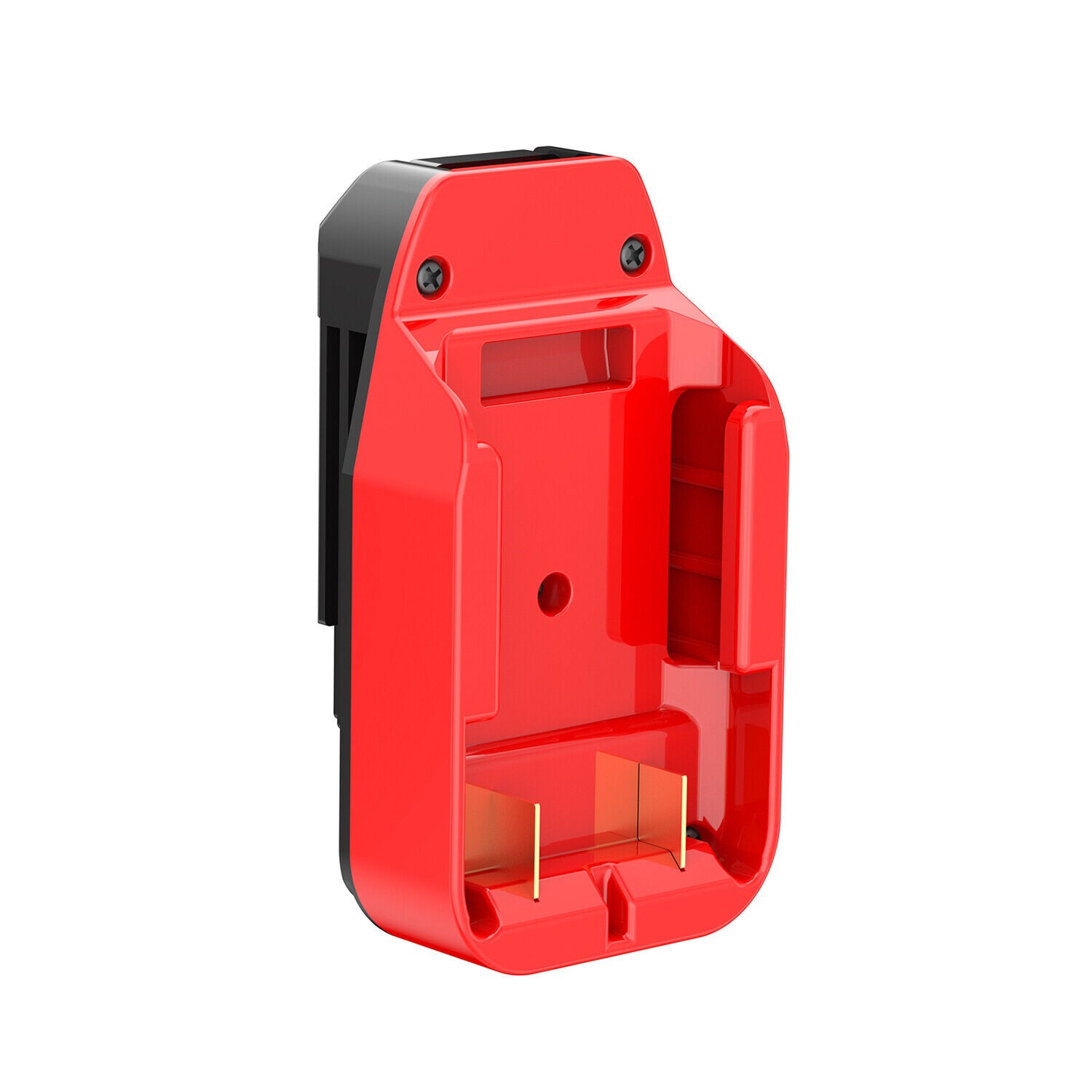 Craftsman 20V to Craftsman 20V Bolt-On battery adapter - battery-side connection with twin copper blades and side rails