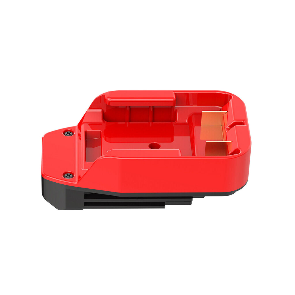 Craftsman 20V to Craftsman 20V Bolt-On battery adapter - battery-side connection with twin copper blades and side rails