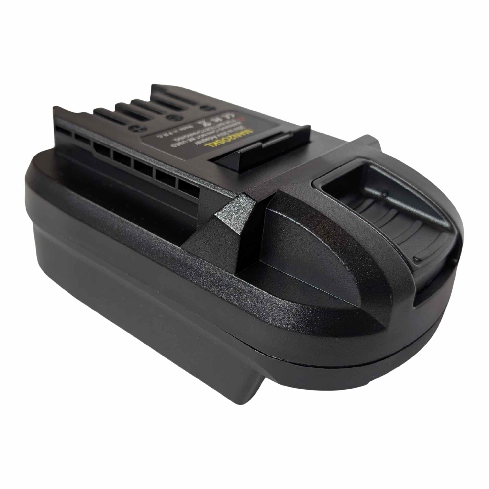 Craftsman 20V to SKIL 20V PWR CORE battery adapter - SKIL tool-side connection with the ribbed release catch in its recess