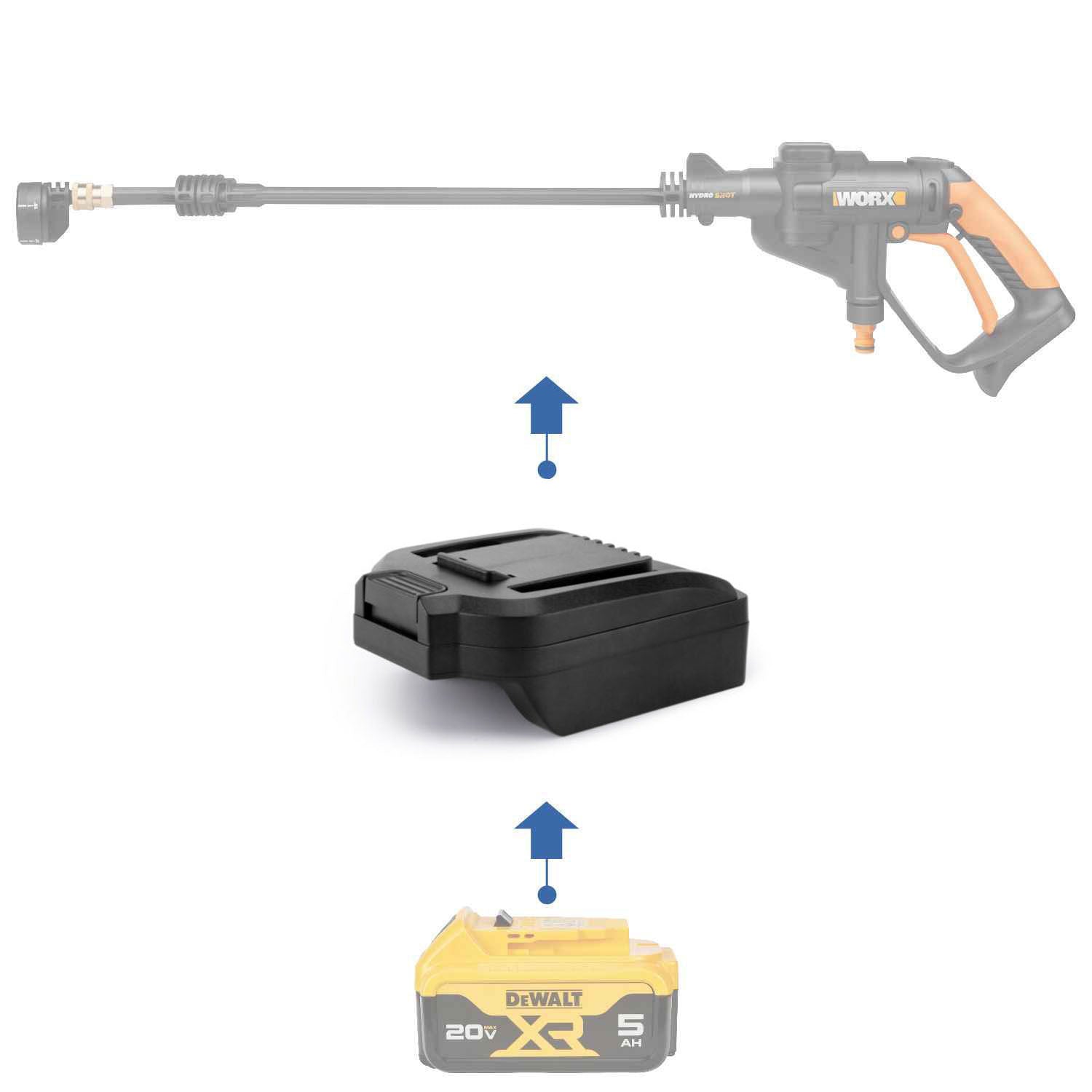 DeWalt 20V to WORX 20V PowerShare (Orange) Battery Adapter