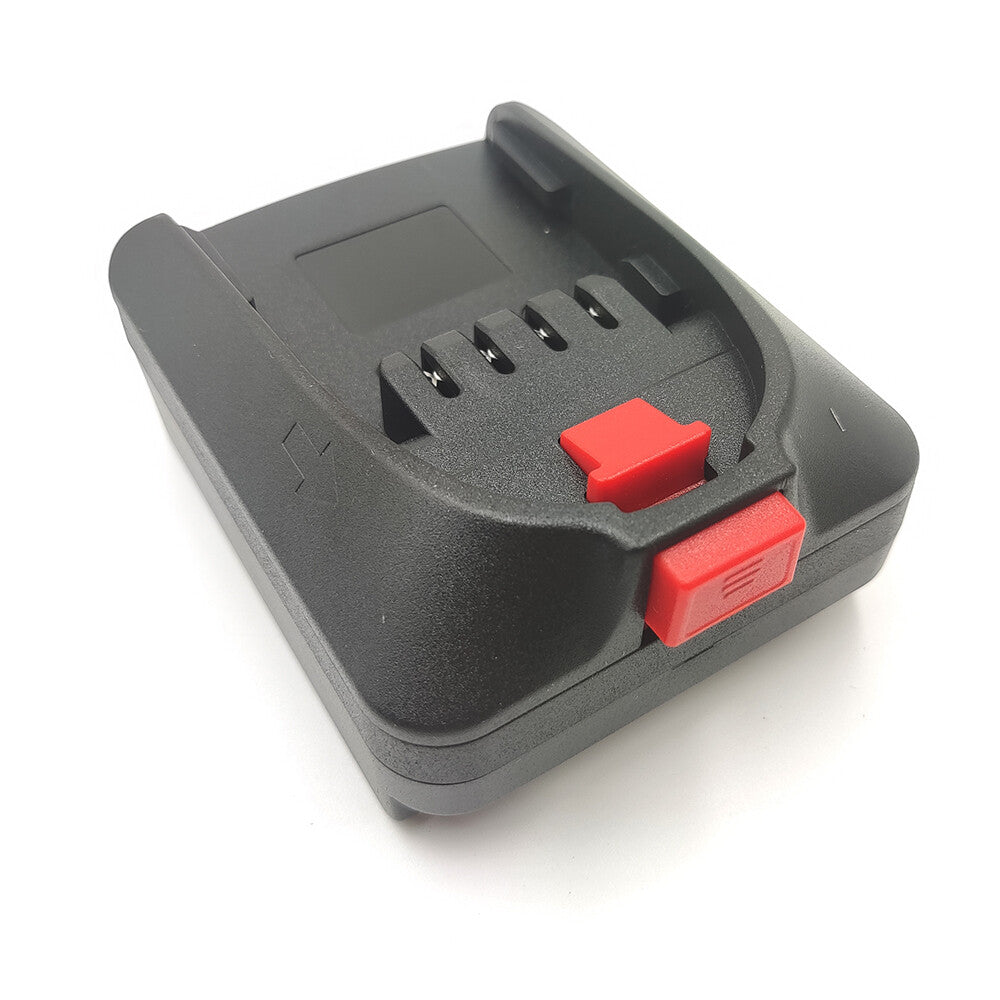 DeWalt 20V MAX to Bosch 18V PBA (Green) battery adapter - Bosch tool-side connection with the latch and release button