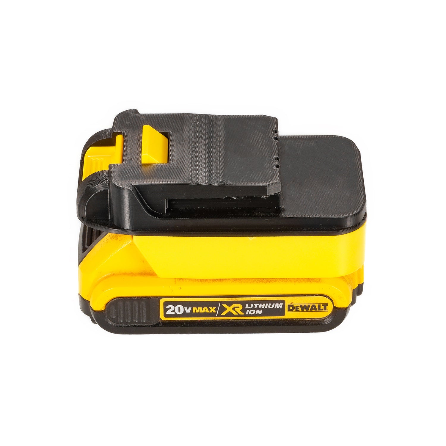DeWalt 20V MAX to Chicago Electric 18V battery adapter - fitted to the DeWalt 20V MAX battery, Chicago Electric tool side up