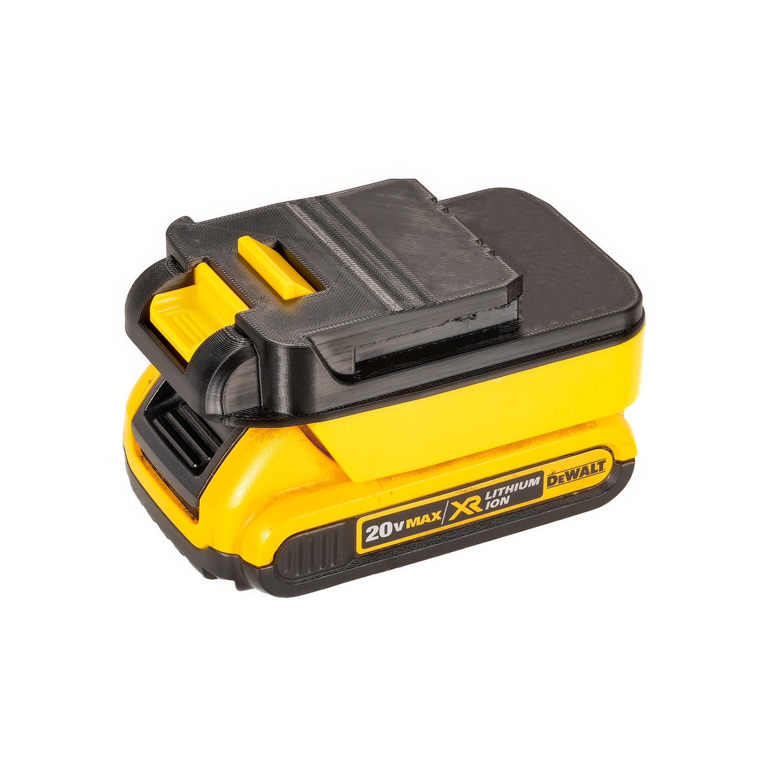 DeWalt 20V MAX to Chicago Electric 18V battery adapter - fitted to the DeWalt 20V MAX battery, Chicago Electric tool side up