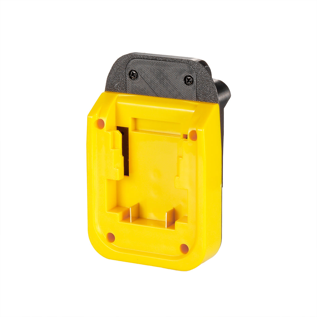 DeWalt 20V MAX to Chicago Electric 18V battery adapter - front view of the battery-side connection with twin terminal blades