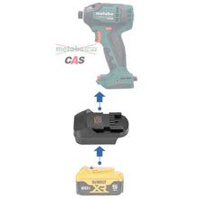 Load image into Gallery viewer, DeWalt 20V to Metabo 18V CAS Battery Adapter
