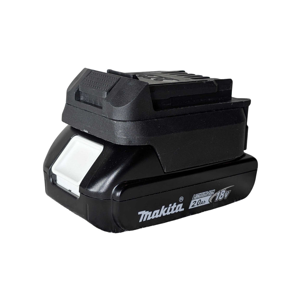 Makita 18V LXT to CAT 18V battery adapter - fitted to the Makita 18V LXT battery, CAT tool-side face upward