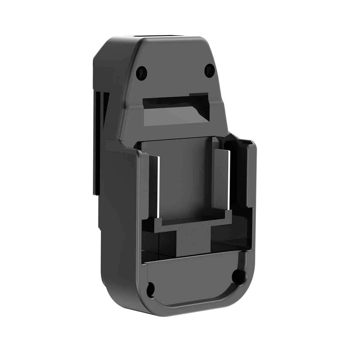 Makita 18V LXT to Porter Cable 20V battery adapter - Porter Cable tool-side connection, twin rails and the terminal slot