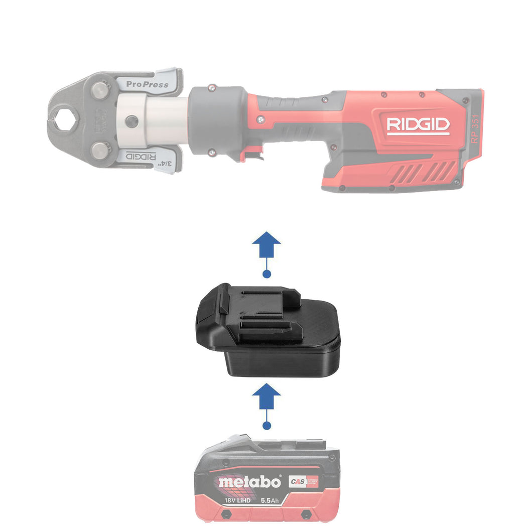 Metabo 18V CAS to RIDGID RED 18V Battery Adapter
