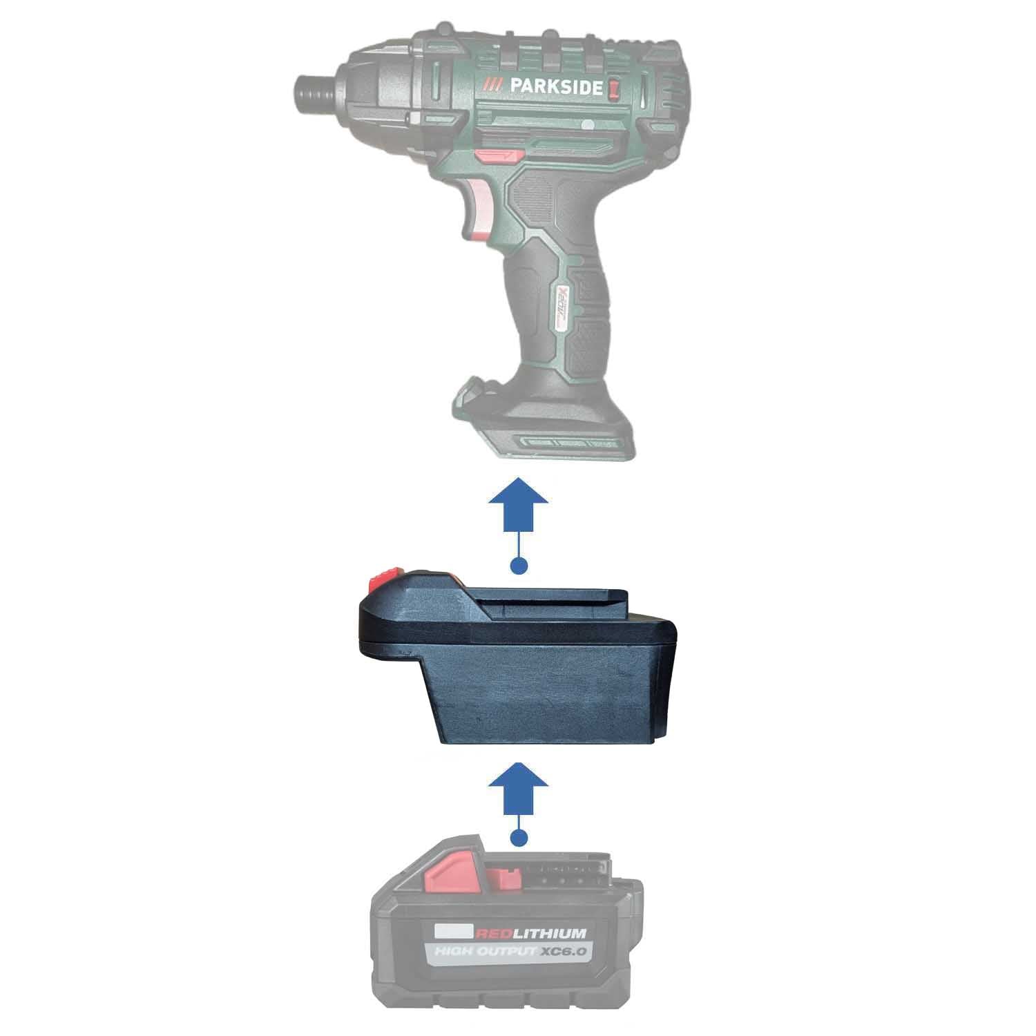 Milwaukee 18V to Parkside X20V Battery Adapter