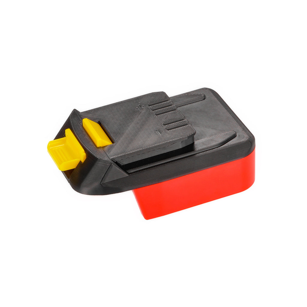 Milwaukee M18 to WEN 20V battery adapter - WEN tool-side connection, five terminal slots, molded plus and minus marks