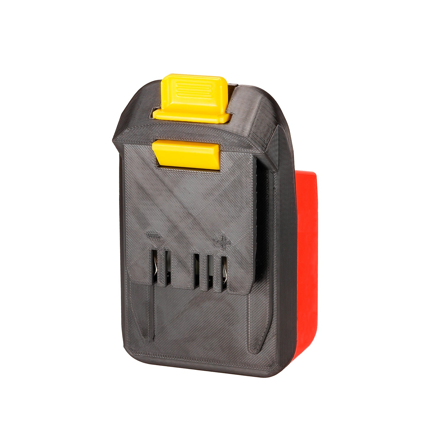Milwaukee M18 to WEN 20V battery adapter - WEN tool-side connection, five terminal slots, molded plus and minus marks