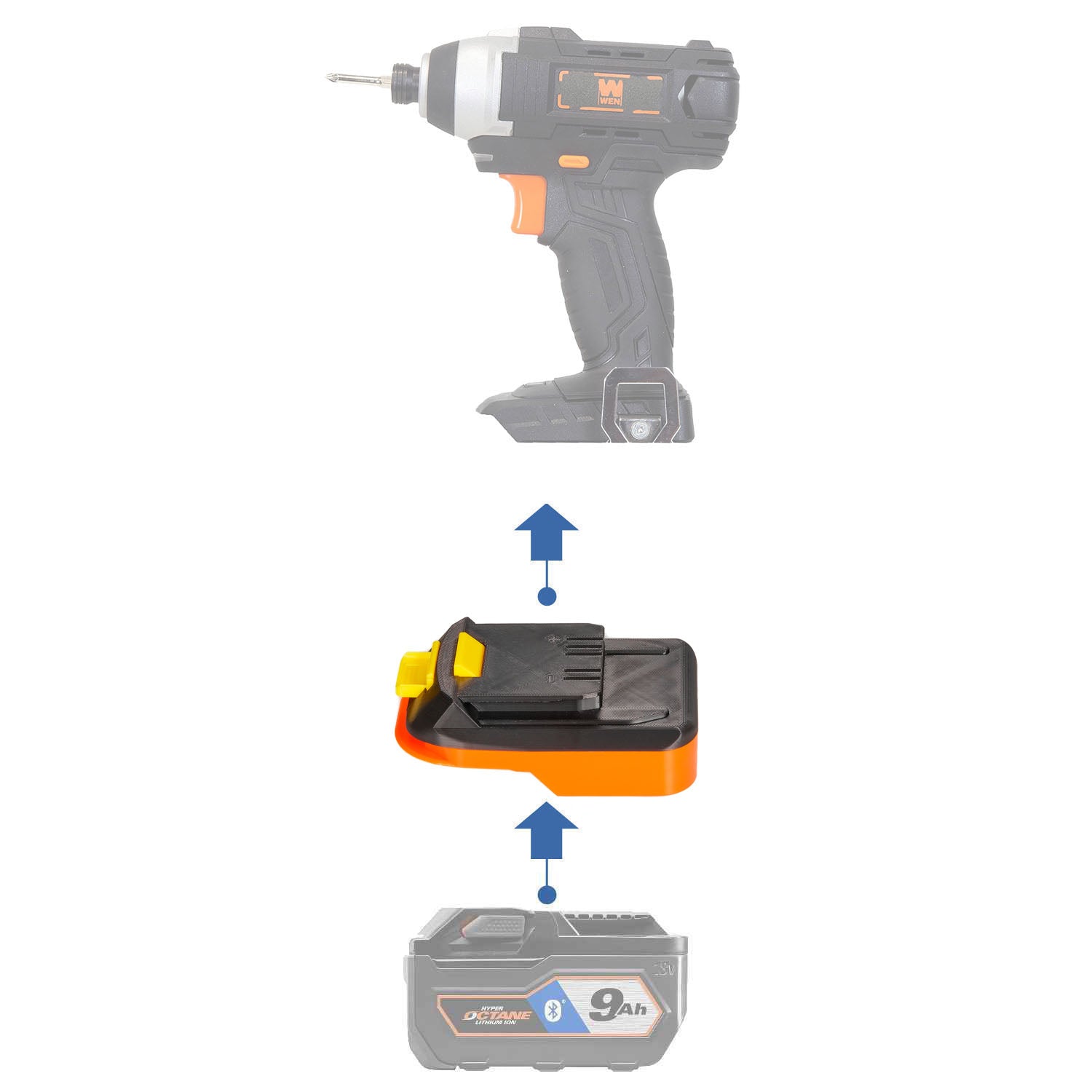 RIDGID 18V to WEN 20V Battery Adapter