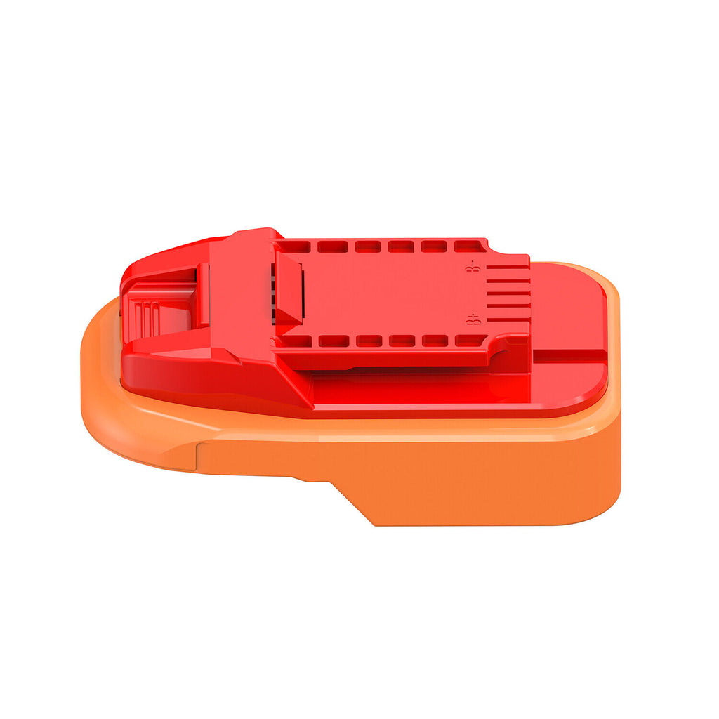 RIDGID 18V to Bauer 20V battery adapter - Bauer tool-side connection with terminal slots and moulded polarity marks