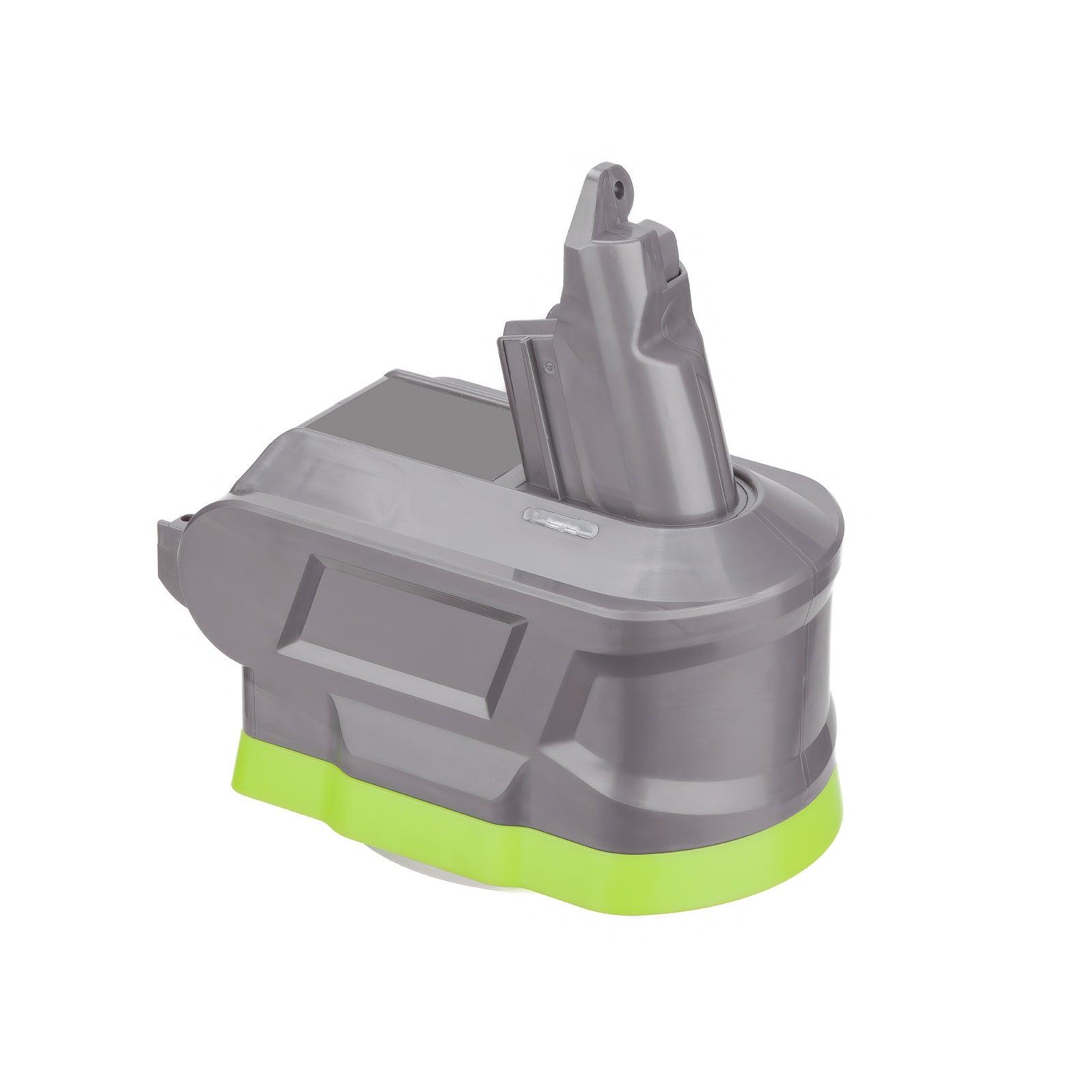 Ryobi 18V ONE+ to Dyson V6 battery adapter - three-quarter view of the tool-side stem above the body