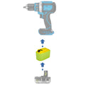 Ryobi 18V ONE+ to Hercules 20V battery adapter - compatibility diagram showing battery, adapter and cordless drill