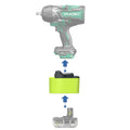 Ryobi 18V ONE+ to Hikoki 18V battery adapter - compatibility diagram showing battery, adapter and impact wrench