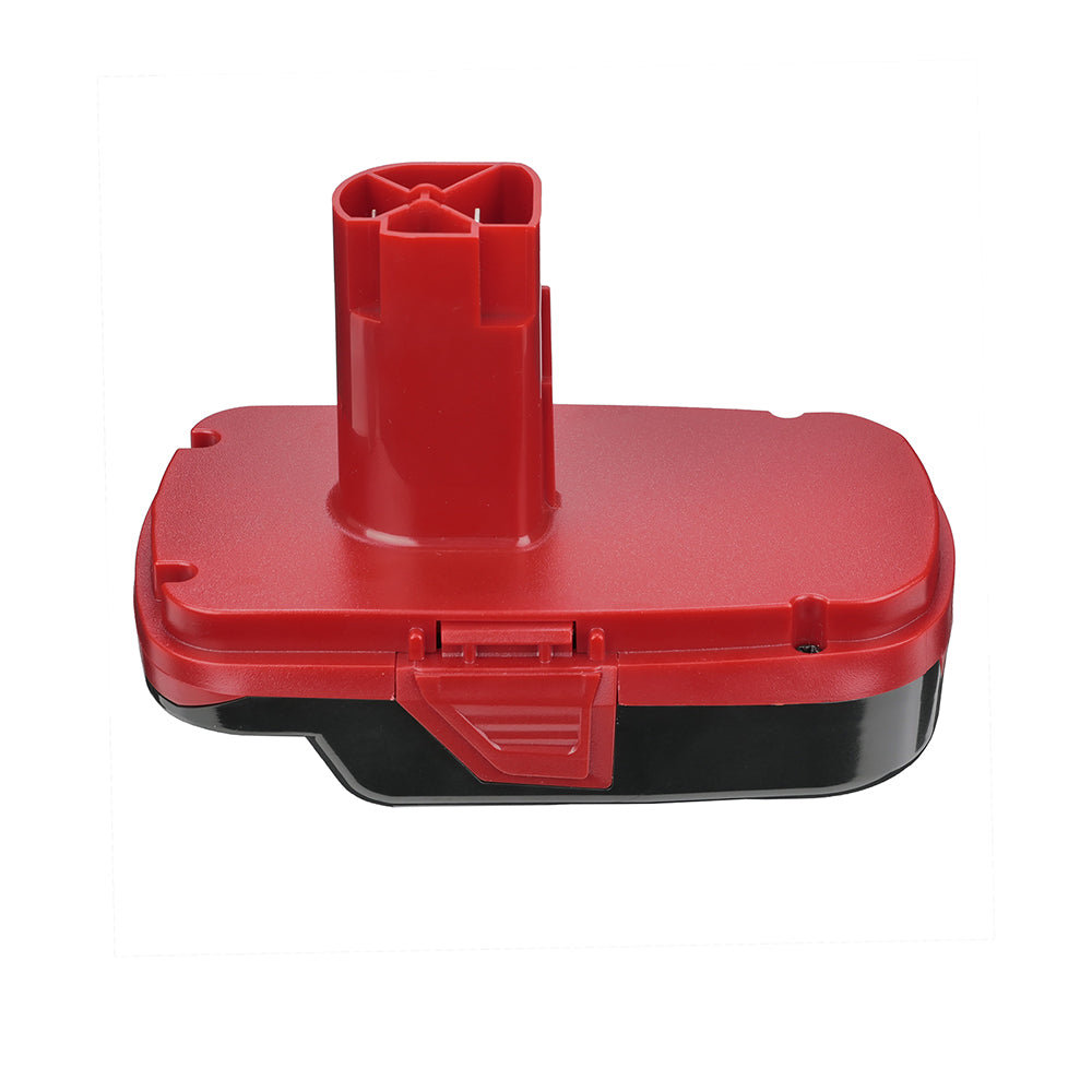 Stanley V20 to Craftsman 19.2V C3 Ni-Cd battery adapter - tool-side post upright, red release catch on the front face