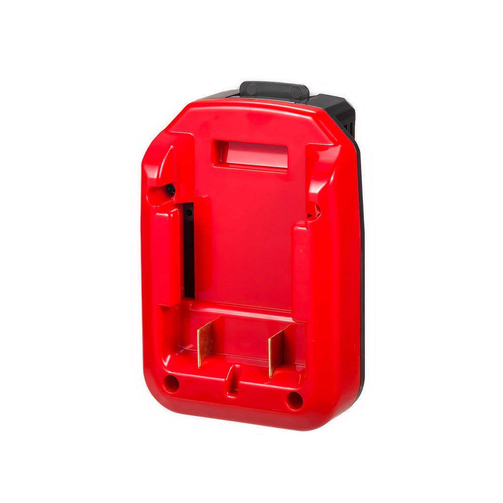 Stanley V20 to Porter Cable 18V Ni-Cd battery adapter - battery-side connection square on, twin copper blades