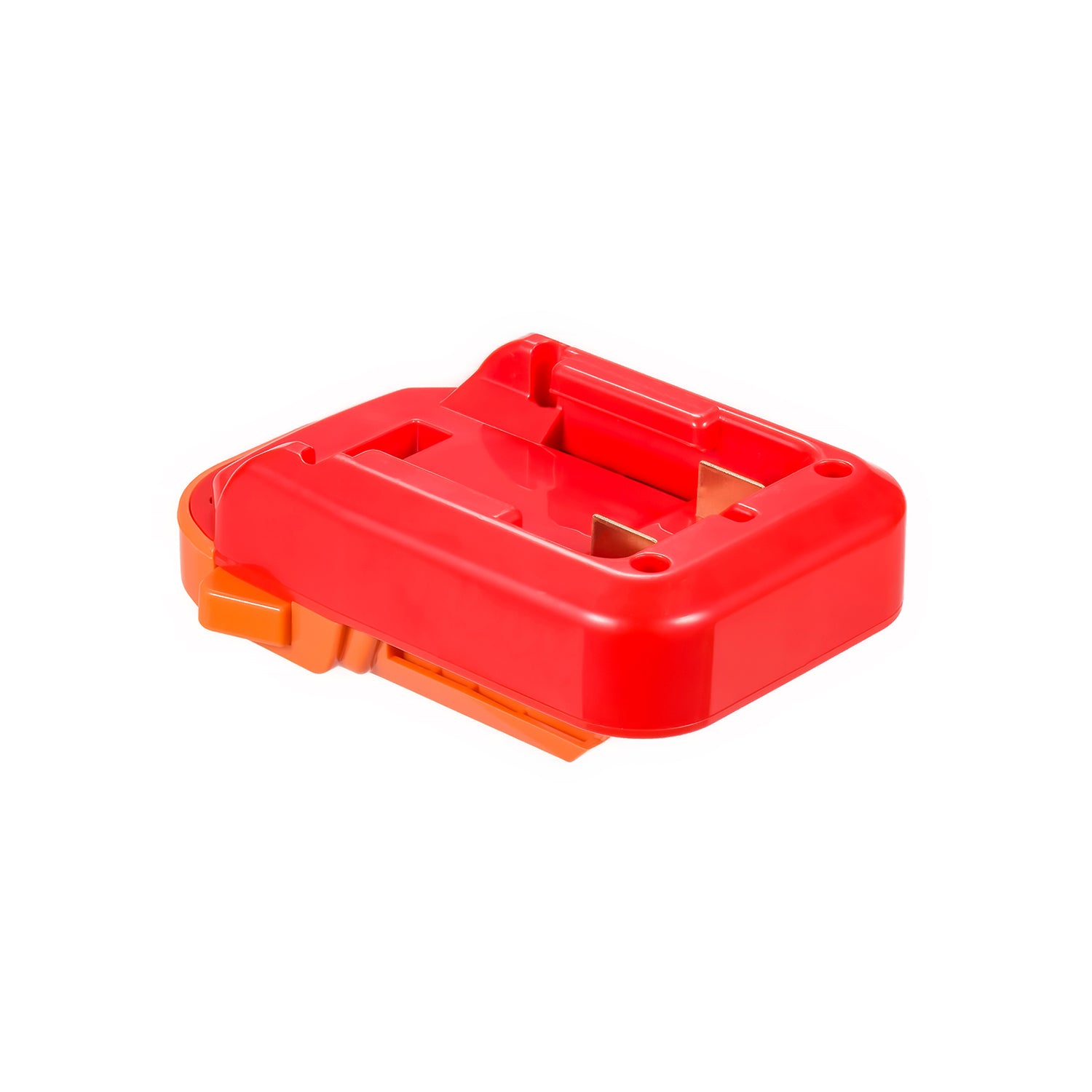 Stanley V20 to RIDGID 18V battery adapter - battery-side connection uppermost, guide channel and twin copper blades