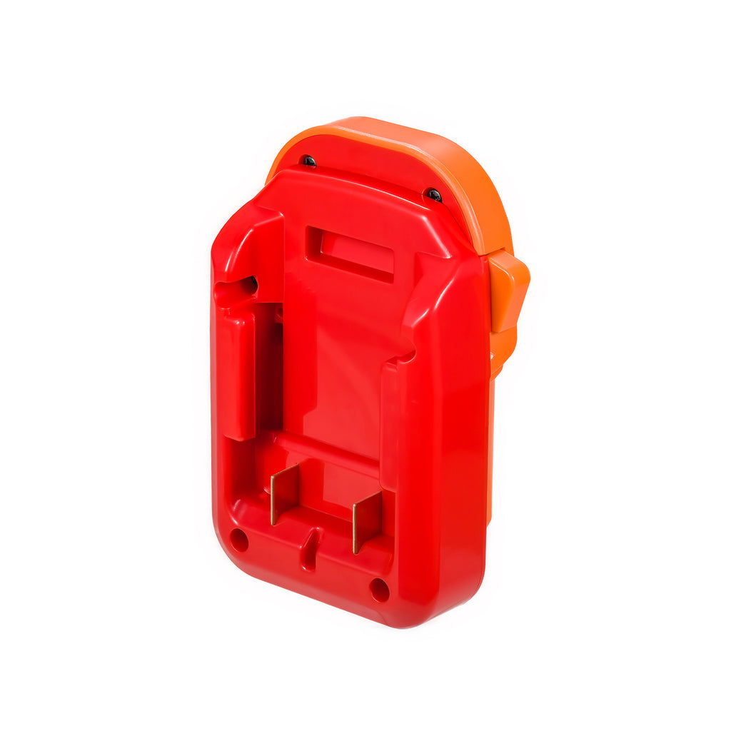 Stanley V20 to RIDGID 18V battery adapter - battery-side connection square on, guide channel