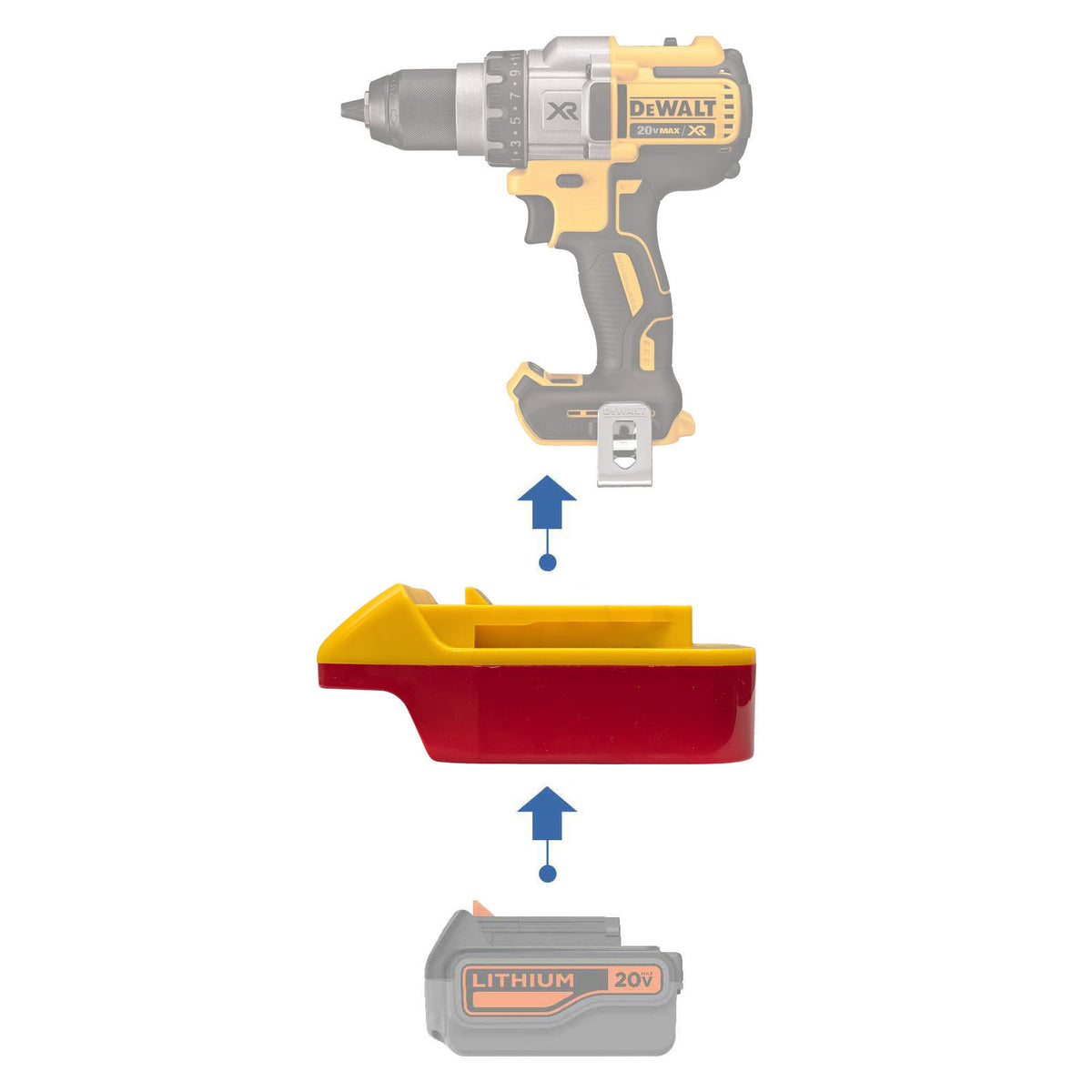 Black and Decker 20V to DeWalt 20V Battery Adapter