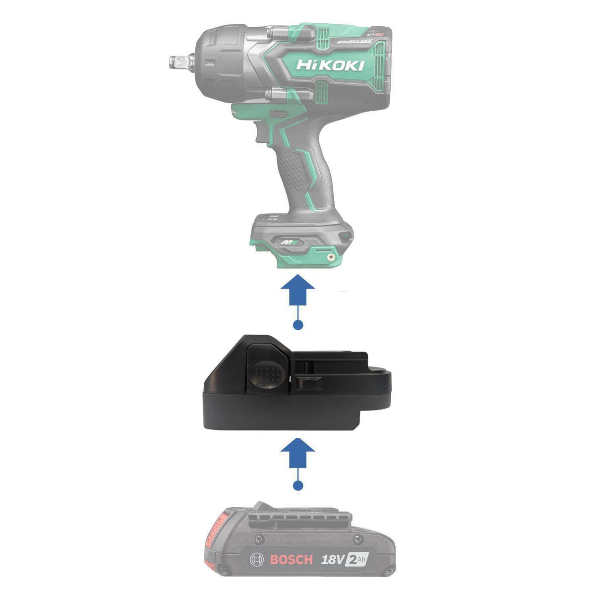 Bosch (Blue) 18V to Hikoki 18V Battery Adapter