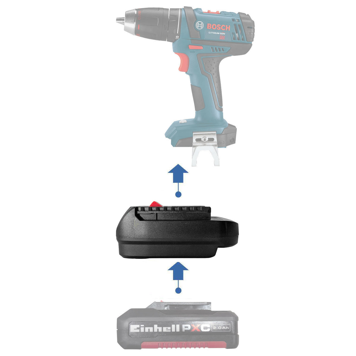 Einhell PXC 18V to Bosch (Blue) 18V Battery Adapter