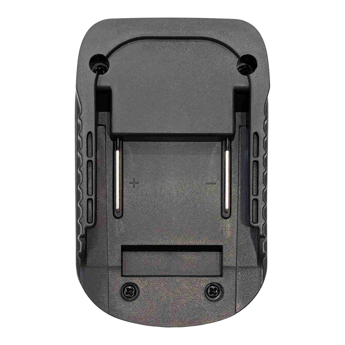 Makita 18V LXT to Ozito 18V PXC battery adapter - plan view of the battery-side connection with twin blade terminals