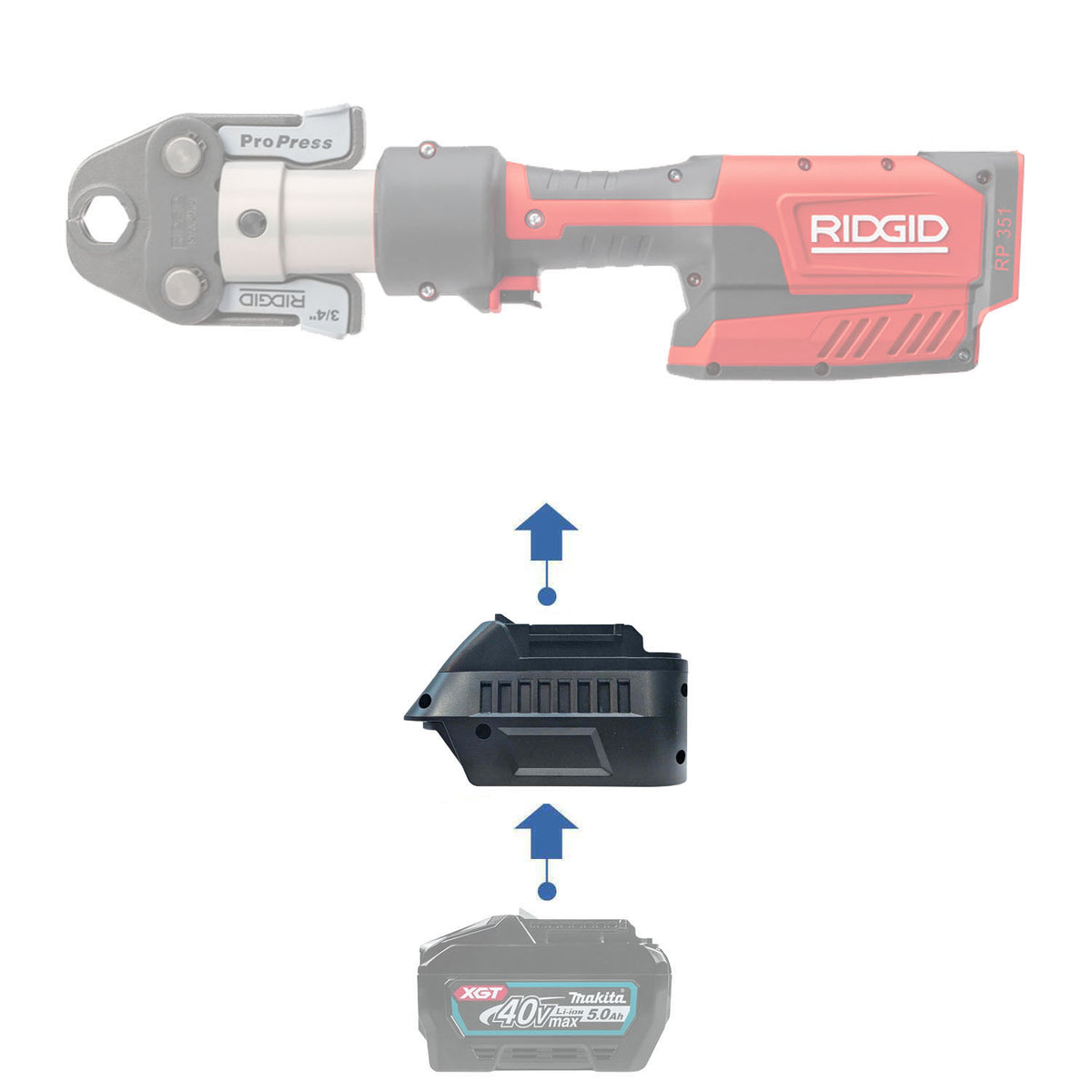 Makita 36V/40V to RIDGID RED 18V Battery Adapter