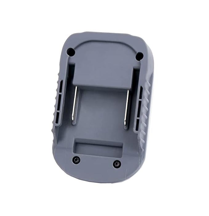 DeWalt 20V MAX to Dyson V6 battery adapter - battery-side connection, twin terminal blades between the rails, two screws
